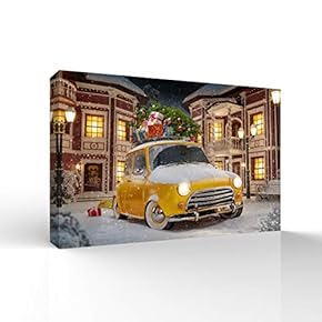 Canvas Wall Art Merry Christmas Pictures Home Wall Decorations for Bedroom Living Room Paintings Canvas Prints Framed - 12x18 inches