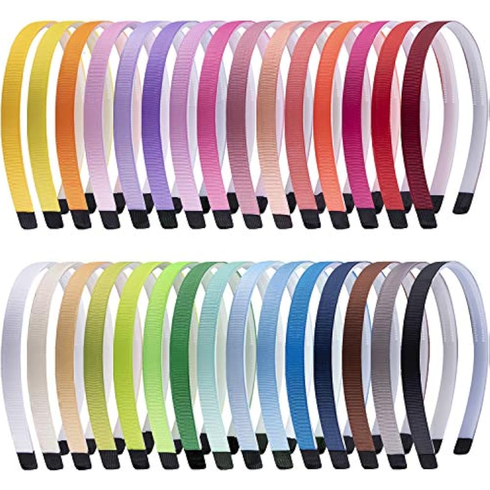 30 Pieces Grosgrain Ribbon Headband Plastic Headbands With Teeth