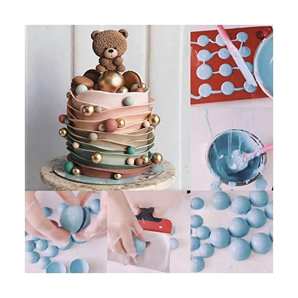 2 Pieces Baking Mold, Semicircle Silicone Mold 6 Holes Semicircle 15 Holes Semicircle Cake Moulds Dome Bakeware Set for…