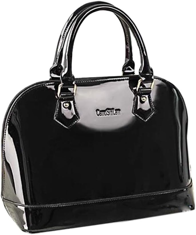 Yan Show Women's Satchel Purse Large Tote Lady Shoulder Bag Patent Leather Handbag Top Handle Shell Bag