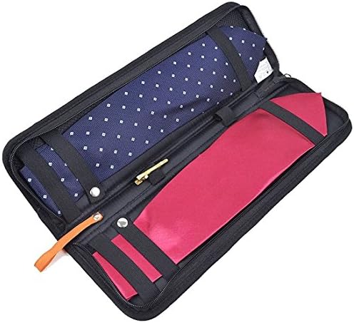 JDWNF Nylon Tie Travel Case, Mens Bussiness Travel Tie Storage Holder Stores up to 2 Ties