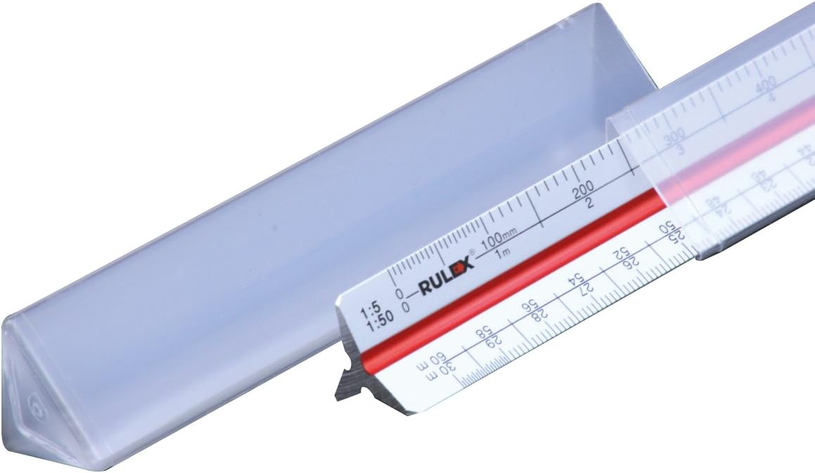 Rulex 30cm Metal (c) Triangular Scale Ruler 1:1 1:10 1:2 1:20/1:5 1:50 1:100 1:200/1:500 1:1000 1:1250 1:2500 - Image 4