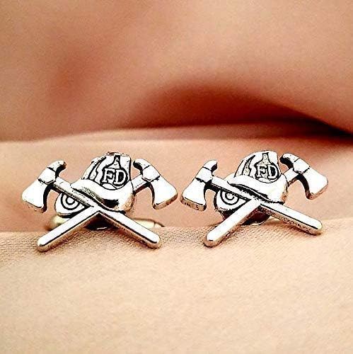 Firefighter Cross Lapel Tie Necktie Pin, Cuff links Cufflinks, For Firefighter, Gift for Fireman, For Him Men