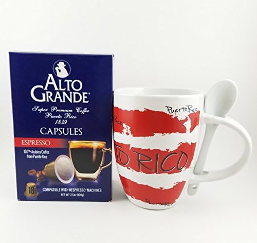 Alto Grande Espresso Puerto Rico Coffee Capsules for Nespresso Machine + Puerto Rico Coffee Mug