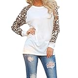 FACE N FACE Womens Raglan Long Sleeve Leopard Print Shirt Casual Blouses Tops