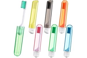 Folding Toothbrush 2-Pack, Portable Travel Toothbrush for Camping Backpacking, Collapsible Compact Oral Care Kit for Men Wome