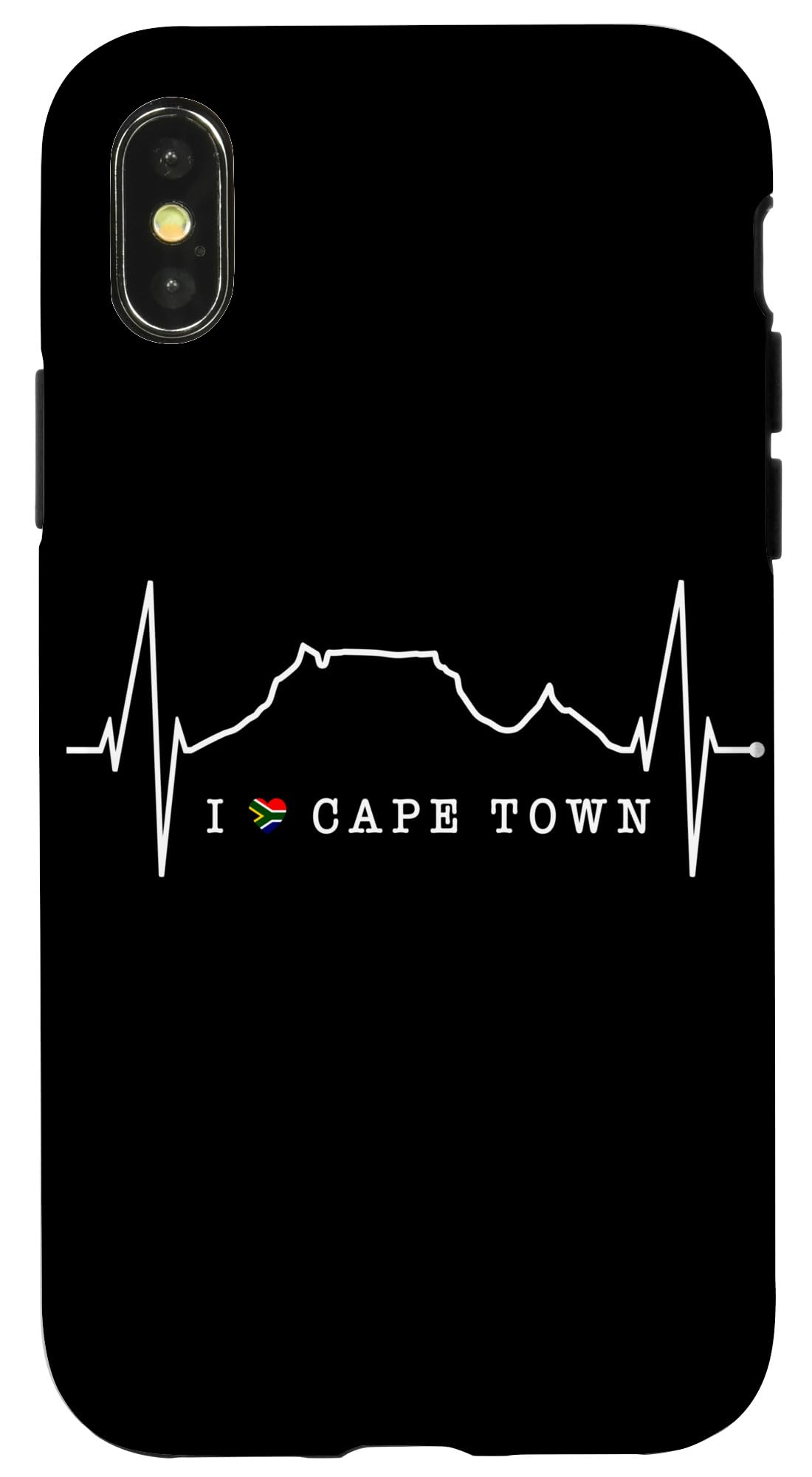 Cape Town Skyline Heartbeat Love South Africa Table Mountain Case for iPhone X/XS