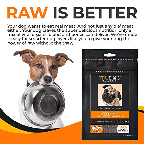 TruDog FreezeDried Dog Food, Beef 99 Meat, 1 Natural Omega Oil