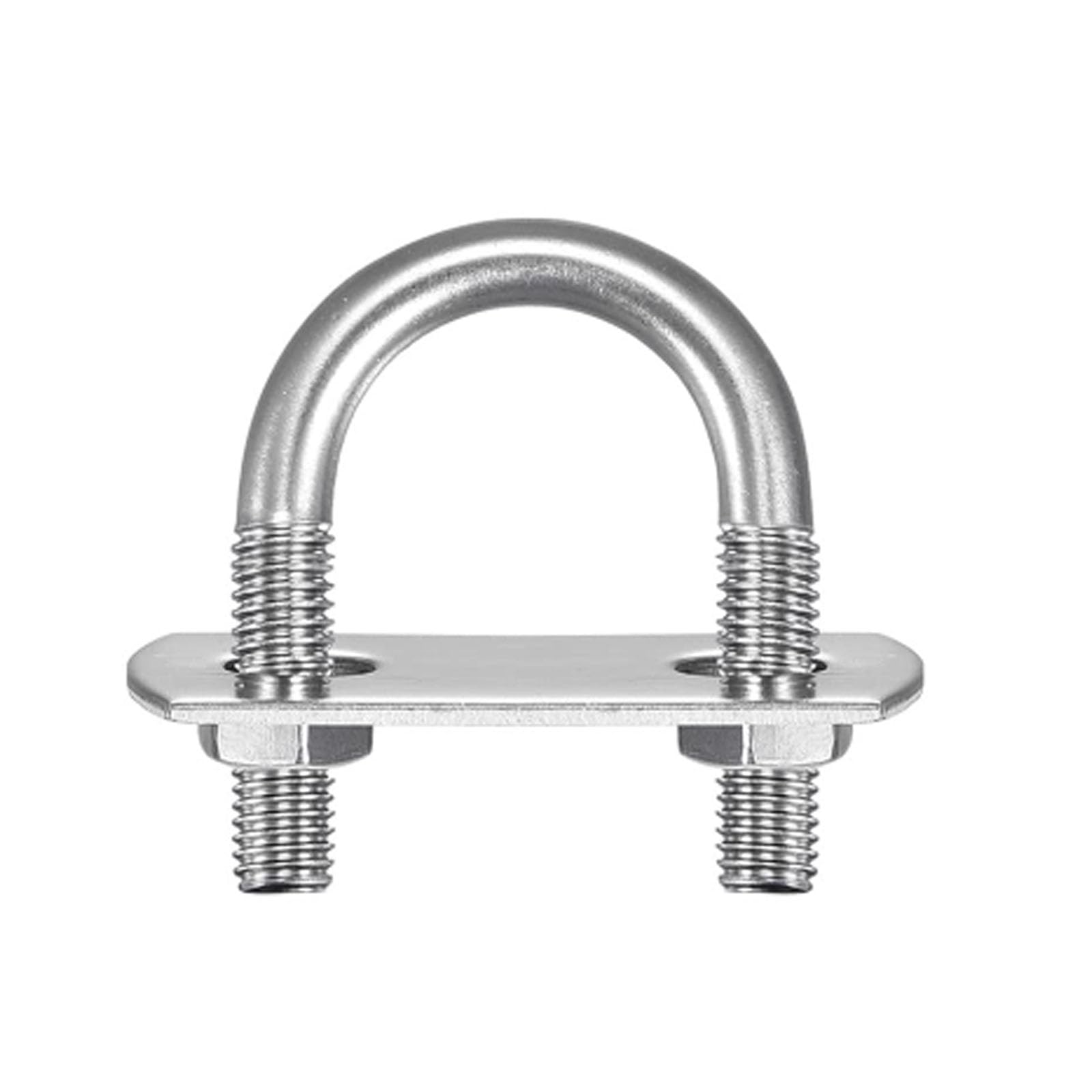 TA-VIGOR 2 sets M6 Round U-Bolts, 18mm Inner Width 36mm Length 304 Stainless Steel U-Bolts with Nut, Plate, Washer for Attaching Piping Conduit Cable Tube Brackets Boat Trailer
