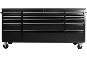 CT COPPER TAILOR CT 72-inch Rolling Tool Chest with 15 Drawers, Mobile Workbench, Assembled Large Tool Box Storage Cabinet with Wheels for Garage Workshop in Matte Black