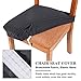 Smiry Stretch Jacquard Chair Seat Covers for Dining Room, Removable Washable Anti-Dust Chair Seat Protector Slipcovers - Set of 4, Dark Grey