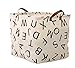 LANGYASHAN Square Storage Baskets Waterproof Canvas Children Laundry Nursery Hamper for Shelves Gift Baskets Toy Organizer Room Decor (Square alphabet)