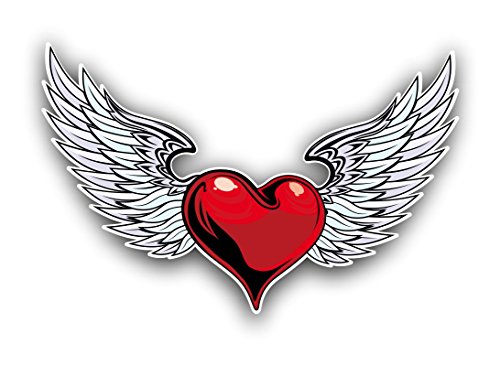 Heart and Angel Wings Car truck window laptop sticker decal by vinyl junkie graphics