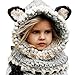 Kids Knitted Hooded Scarf Hats Winter Ear Warmers Cartoon Woolen Cap (Wolf)