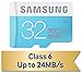 Samsung 32GB Class 6 Micro SDHC up to 24MB/s with Adapter (MB-MS32DA/AM)