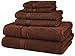 Amazon Brand – Pinzon 6 Piece Blended Egyptian Cotton Bath Towel Set - Cocoa