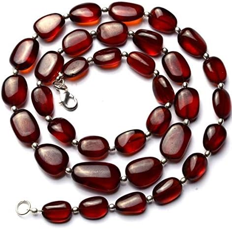 KALISA GEMS Beads Gemstone 1 Strand Natural Hessonite Garnet Rare Big Size Smooth 8x11-11x20MM Long Nugget Beads 22" Long