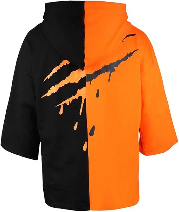 Amazon Hisitosa メンズ パーカー 夏 Tシャツ 半袖 綿 100 フード付き ヒップホップ ストリート レディース Hiphop スウェット コットン プルオーバー フーディ夏服 Xl ブラック オレンジ トレーナー パーカー 通販