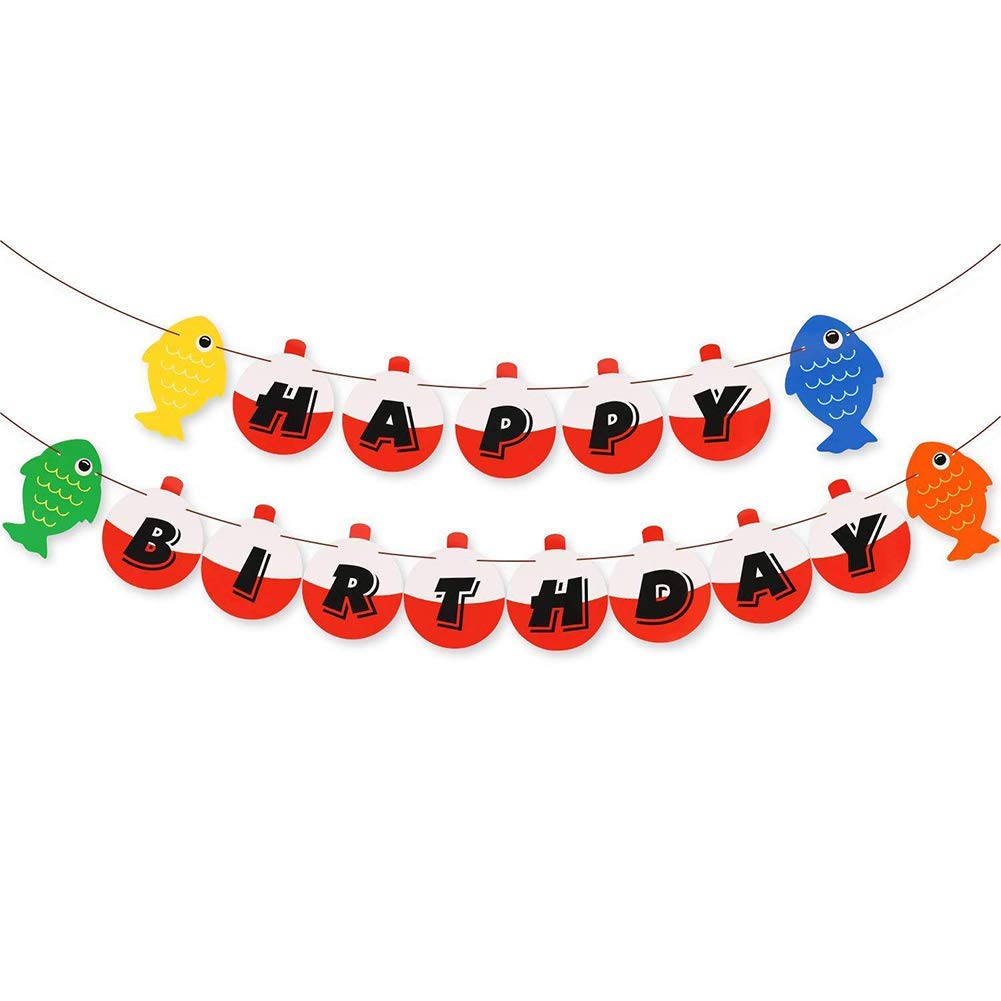Buy Awyjcas Fishing Happy Birthday Bobber Banner Little Fisherman