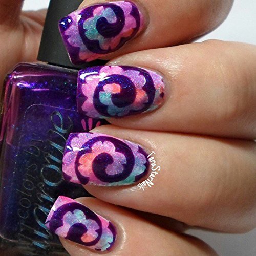 Paisley Cyclones Nail Vinyls By Twinkled T - 1 Sheet of 48 (2 in Each Circle)