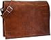 Handmadecraft Leather Satchel Shoulder Business Office Smart Casual College Uni Bag Natural Brown Vintage Unisex U4 (Brown)