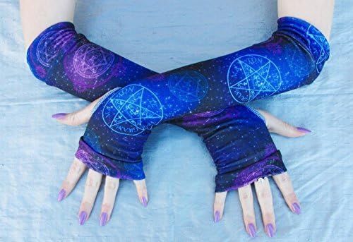 Supernatural Galaxy Arm Warmers Gloves Wiccan Devils Trap