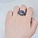 JunXin Round Cut Black Gold Mystic Big Rainbow Topaz Solitaire Ring Engagement Wedding Size5/6/7/8/9/10/11