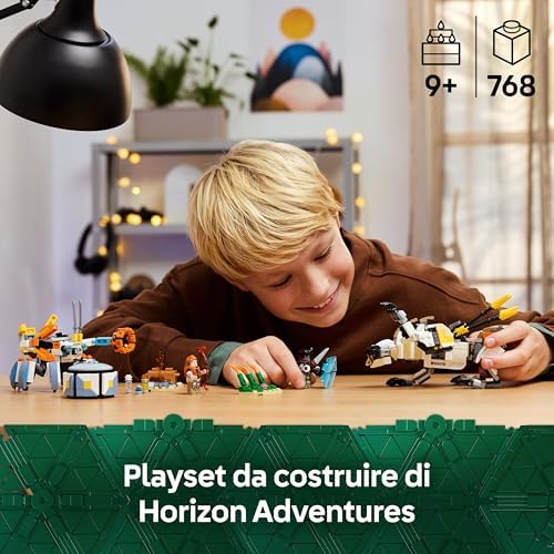 Horizon Adventures Aloy e Varl Contro Arcapode e Secodonte, Gioco d'Avventura per Bambini e Bambine da 9 Anni dal Videogioco con 2 Modellini da Costruire di Robot Giocattolo, Idea Regalo 77037