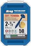 Kreg SML-C250B-50 Blue-Kote WR Pocket Screws 2-1/2-Inch, 8 Coarse, Washer-Head, 50-Count