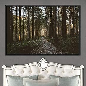 signwin Framed Canvas Wall Art Rustic Woods Brown...