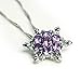 Women Girls Elsa Frozen Crystal Snowflake Necklace Purple Pendant for Gift