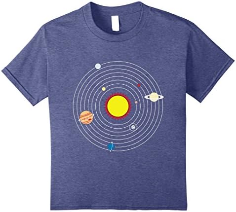 Kids Solar System Planets T-shirt Sun and the Planets Tee Shirt 8 Heather Blue