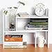 Desktop Storage Rack, DIY Particle Board Table Desktop Storage Rack Display Shelf Organizer Counter Top Bookcase Office Supply Holder,Grey White