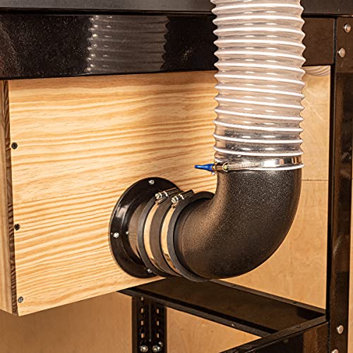 POWERTEC 70126 Inlet Flange, 4 Inch OD Dust Collection Ducting