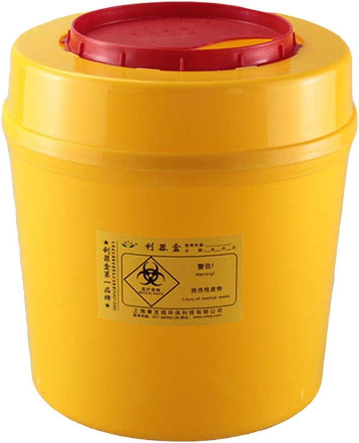 Sharps Bin Needle Container Disposable Plastic Box 6.5 Litre (Color : Yellow), Pack of 1