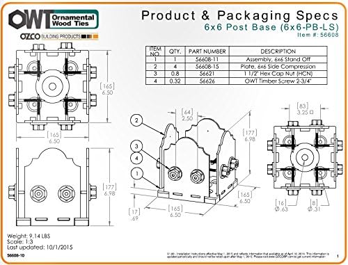 Amazon Com Ozco 6 X6 Laredo Sunset Post Base Kit Hardware