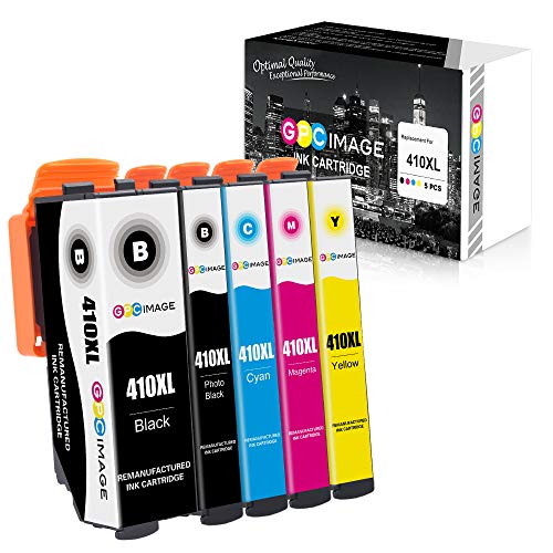 GPC Image Remanufactured Ink Cartridges Replacement for Epson 410XL 410 XL T410XL to use with XP-7100 XP-830 XP-630 XP-640 XP-530 XP-635 Printer (Black, Cyan, Magenta, Yellow, Photo Black, 5-Pack)