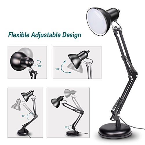 image for Emart 15W LED Adjustable Desk Lamp, Heavy Duty Base, Metal Table Lamp,
