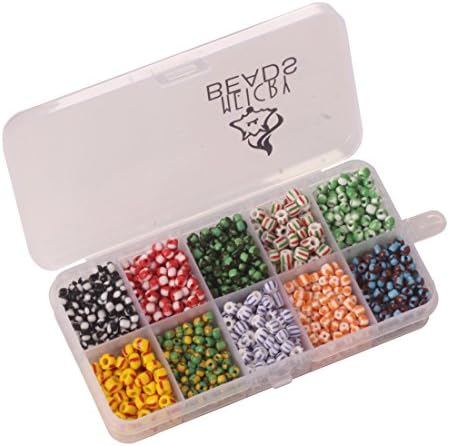 Meicry beads 1Box(About 3000pcs/box) Mixed Color 3mm Glass Seed Beads Round Loose Spacer Beads for Jewelry Making