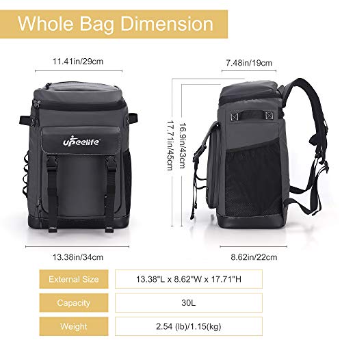 Upeelife Mochila Nevera Isotermica, 30L Grande Mochila Nevera Portatil Impermeable, Bolsa Picnic Termica Prueba de Fugas