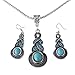 Usstore Women Lady Water Drops Green Turquoise Chunky Crystal Necklaces Pendant Colorful Bib Statement Alloy