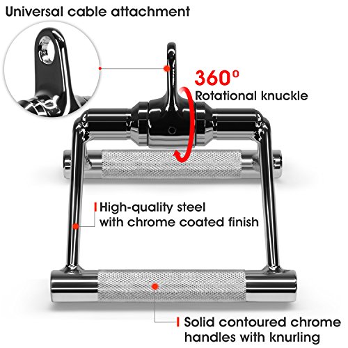 Yes4All Rotating Double D Row Handle Cable Attachment for Weight