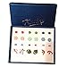 Fsmiling 24 PC Mix Ball Daisy Unicorn Rainbow Cake Assorted Stud Earrings Set, Hypoallergenic