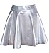 Shiny Metallic Holographic Hologram Skirt Silver Pleated Short Dress 2NE1 DARA,Silver,Free Size