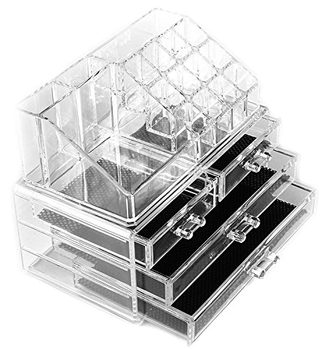 Macallen-Cosmetic-Make-Up-Clear-Acrylic-Organiser-20-Sections-with-Drawers