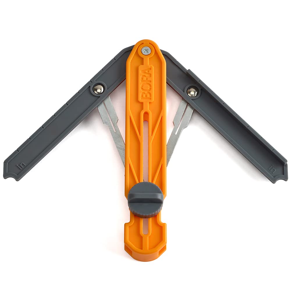 Photo 1 of BORA MiteriX Compact Angle Finder Tool Gauge, Duplicates & Splits in Half for Precise Transfer to Miter Saw, Easy Corner and Angle Measuring & Duplicating - 530402