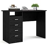 Tvilum Desk with 4 Drawers, Black Woodgrain