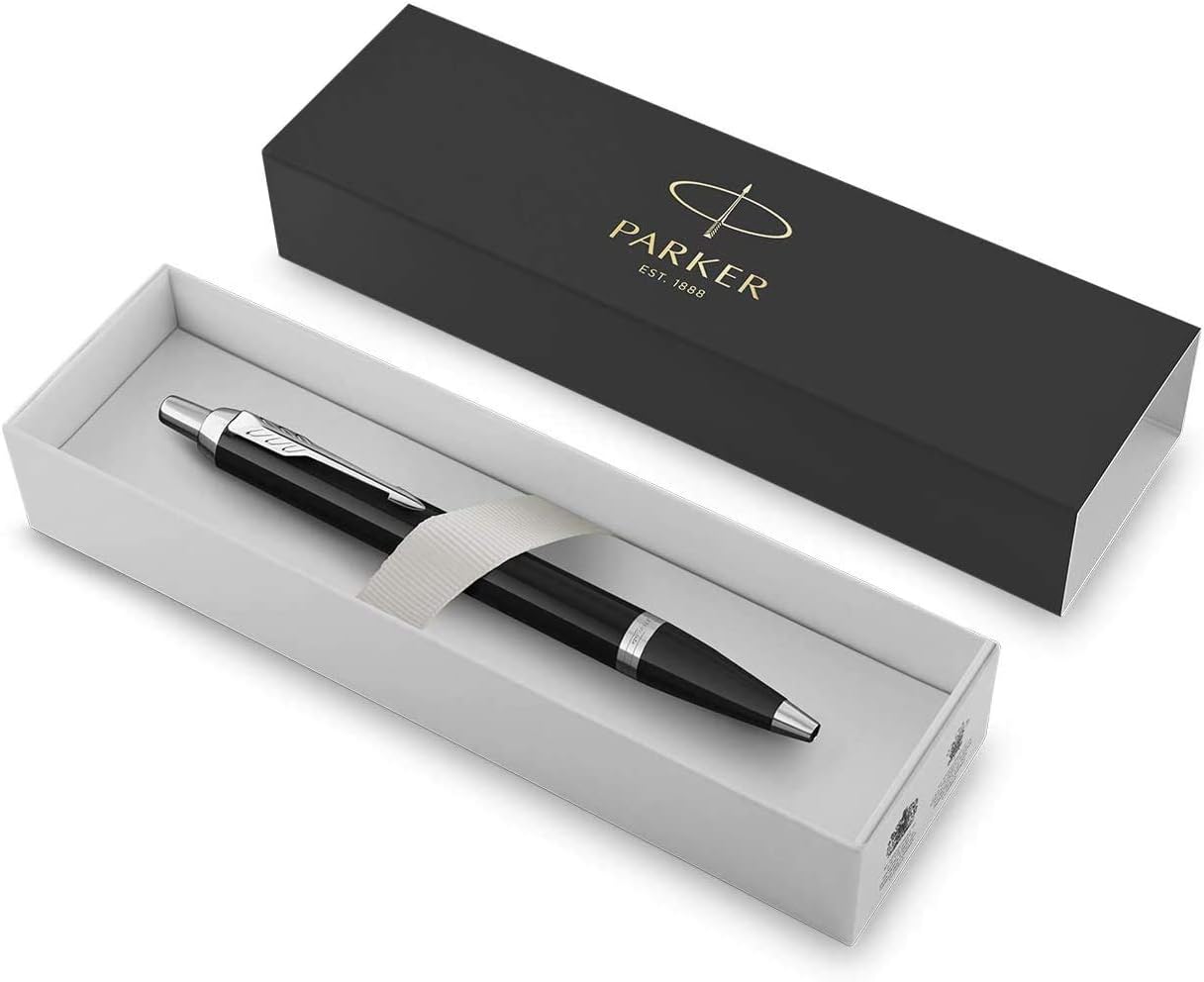 Parker IM Ballpoint Pen, Black Lacquer with Chrome Trim - Image 3