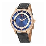 Lucien Piccard Men's 'Grotto' Quartz Stainless Steel and Black Leather Casual Watch (Model: LP-15024-RG-03)
