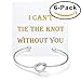 CHICNOW Bridesmaid Gifts for Wedding Day Tie the Knot Bracelet Bridesmaid Gift Maid of Honor Proposal Silver Bracelet Jewelry Set (Silver Set of 6)